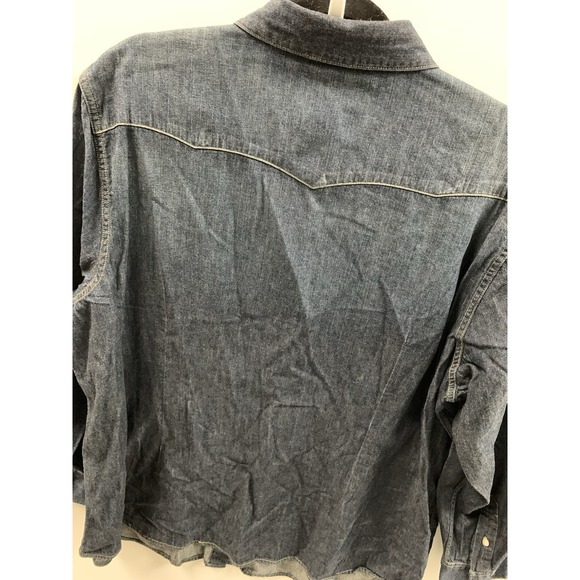 LRL Ralph Lauren Shirt Women 3X Blue Denim Western Cowgirl Ranch Pearl Snap - Picture 8 of 12